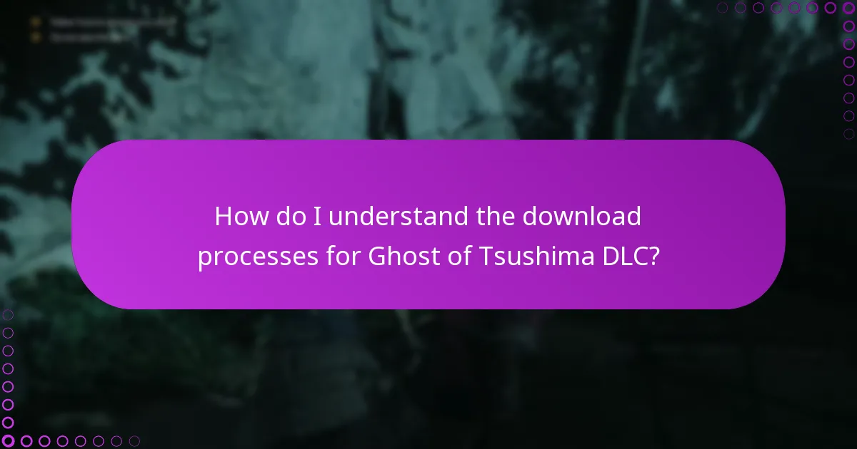 How do I understand the download processes for Ghost of Tsushima DLC?