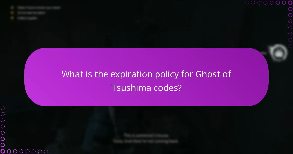 What is the expiration policy for Ghost of Tsushima codes?