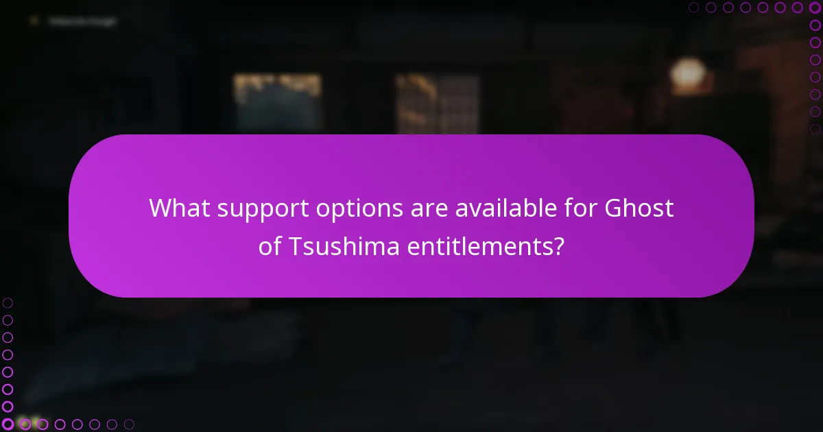 What support options are available for Ghost of Tsushima entitlements?