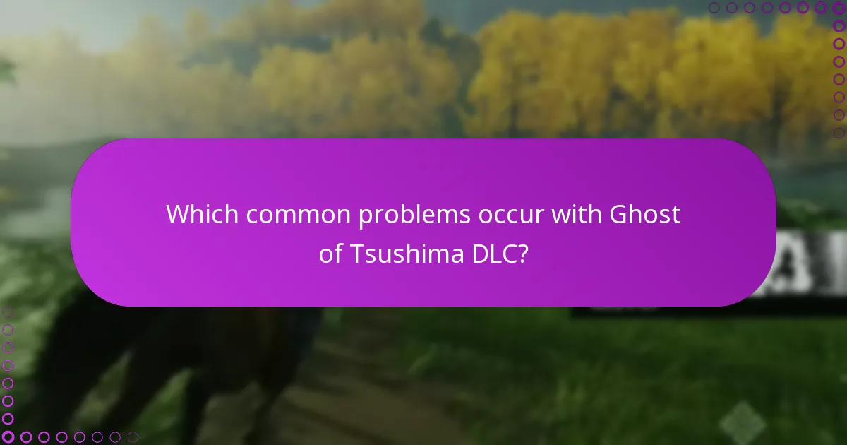 Which common problems occur with Ghost of Tsushima DLC?